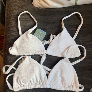 H&M White Textured Bikini Set
